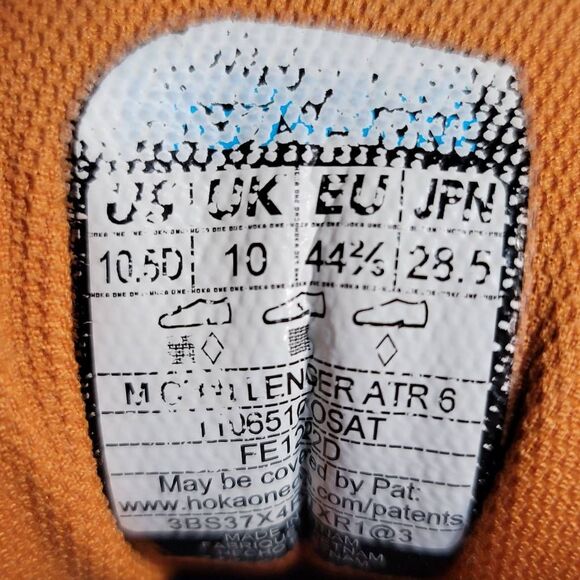 HOKA ONE ONE CHALLENGER ART 6 - MEN'S RUNNING SHOES - SIZE 10.5D - Picture 9 of 9